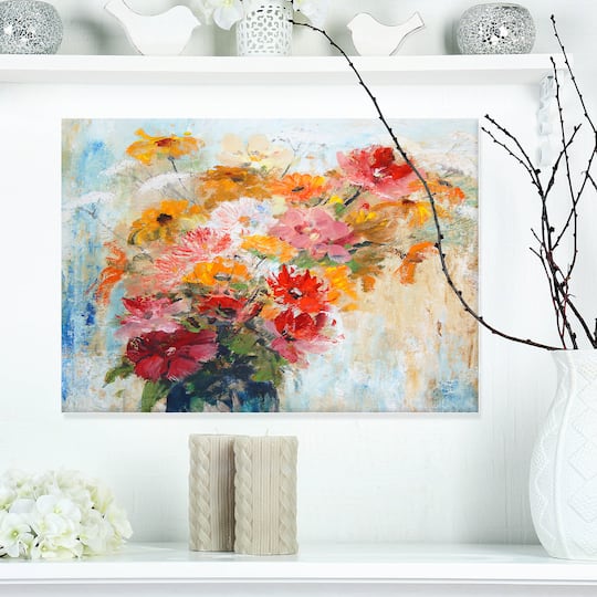 Designart - Flowers in Vase Painted